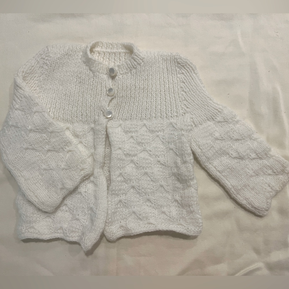 Vintage White Baby Cardigan